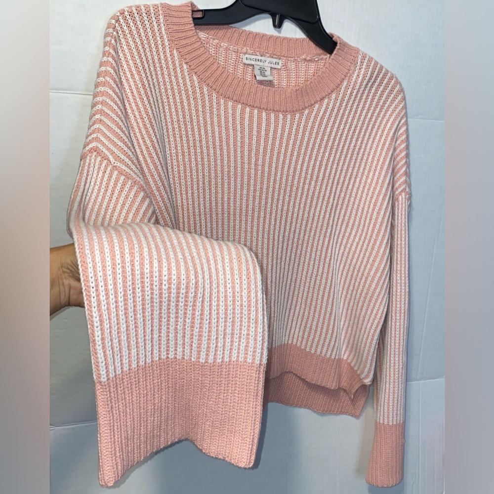 SALE! SINCERELY JULES BELL SLEEVE RIBBED KNIT COZY SWEATER